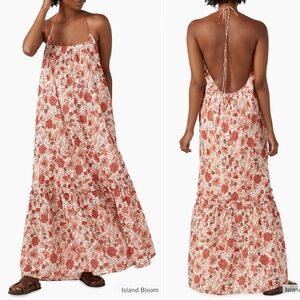 Bird & Knoll Island Bloom Elegant Backless Floral Dress